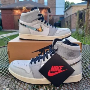 Nike Air Jordan 1 High Zoom Air CMFT 2 Chrome Swoosh Shoes Sneakers