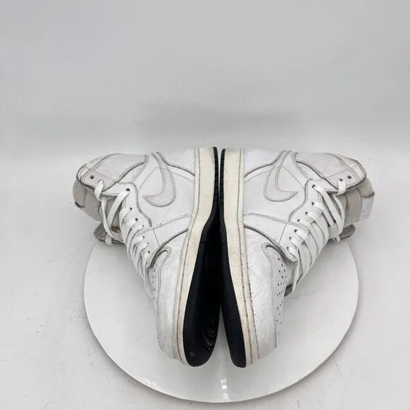 Nike Air Jordan 1 Men Size 12 Retro High OG White Perforated 555088-100 Shoes