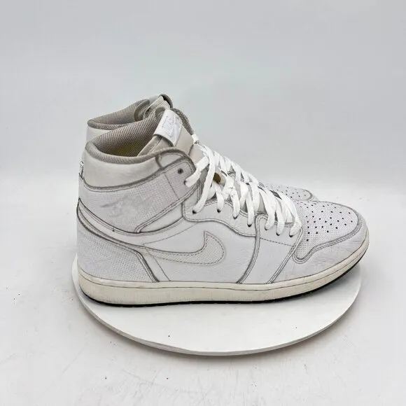 Nike Air Jordan 1 Men Size 12 Retro High OG White Perforated 555088-100 Shoes