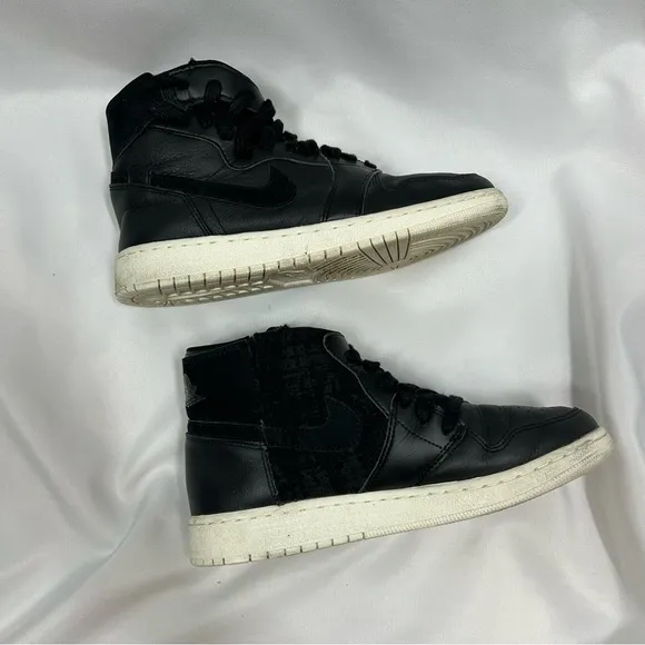 Nike Air Jordan 1 Rebel XX Women’s Black Sail Hi Top Leather Sneakers Size 8