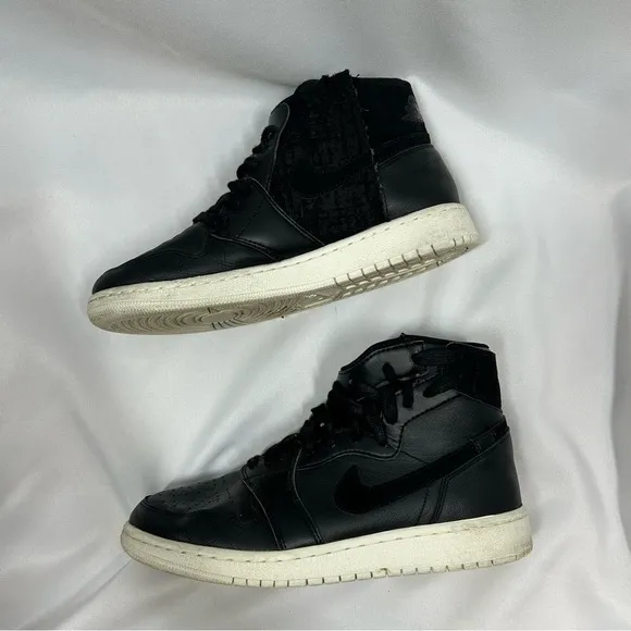 Nike Air Jordan 1 Rebel XX Women’s Black Sail Hi Top Leather Sneakers Size 8