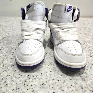 Nike Air Jordan 1 Retro GG Size 12C Shoes White Court Purple