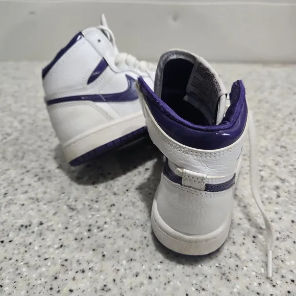 Nike Air Jordan 1 Retro GG Size 12C Shoes White Court Purple