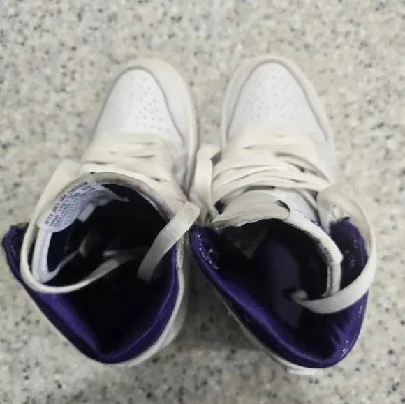 Nike Air Jordan 1 Retro GG Size 12C Shoes White Court Purple