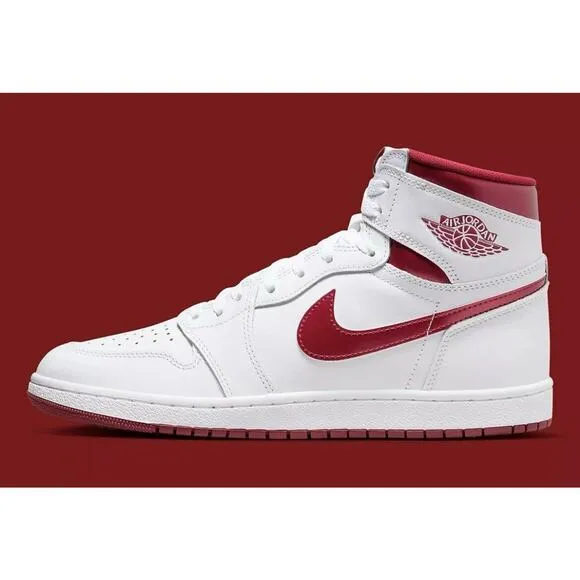 Nike Air Jordan 1 Retro Hi '85 White Red Metallic Shoes Mens 10 New Fast Ship