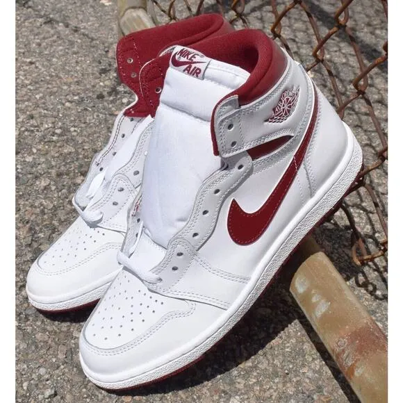 Nike Air Jordan 1 Retro Hi '85 White Red Metallic Shoes Mens 10 New Fast Ship