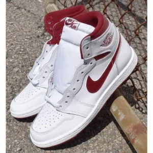 Nike Air Jordan 1 Retro Hi '85 White Red Metallic Shoes Mens 10 New Fast Ship