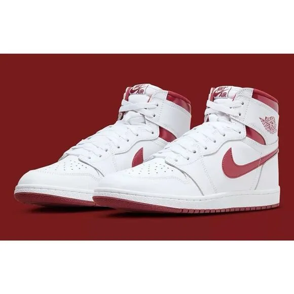 Nike Air Jordan 1 Retro Hi '85 White Red Metallic Shoes Mens 10 New Fast Ship