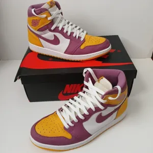 Nike Air Jordan 1 Retro High Og Purple and Yellow Sneakers Men's Size 10.5