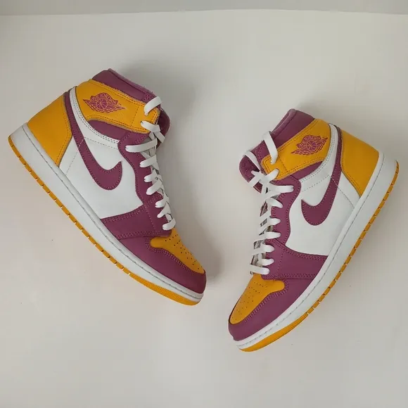 Nike Air Jordan 1 Retro High Og Purple and Yellow Sneakers Men's Size 10.5