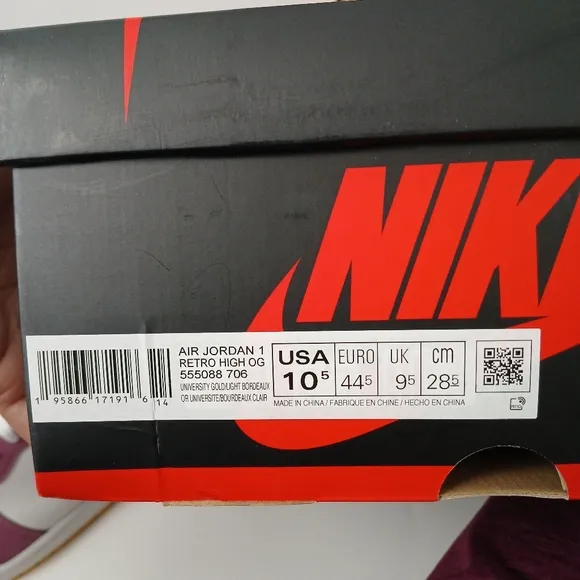 Nike Air Jordan 1 Retro High Og Purple and Yellow Sneakers Men's Size 10.5
