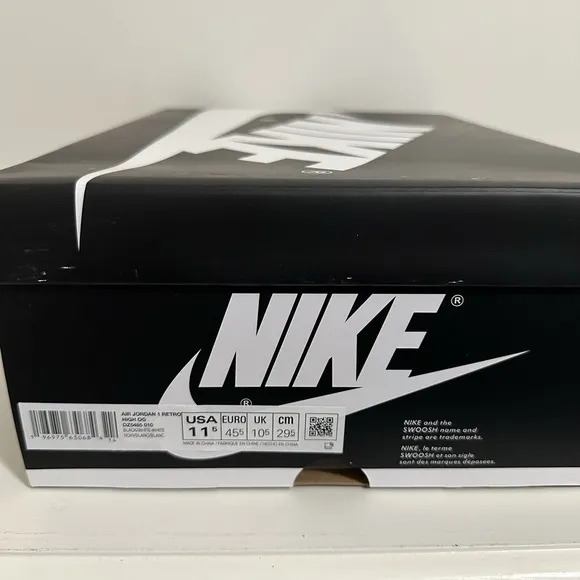 Nike Air Jordan 1 Retro High OG Shoes Black White- Men's 11.5 BRAND NEW