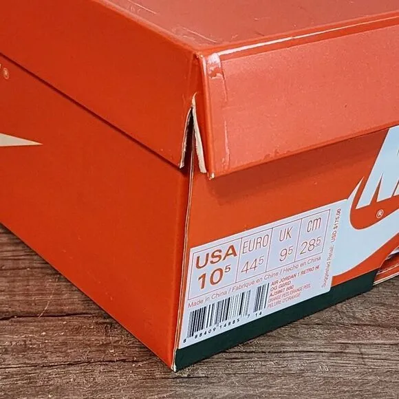 Nike Air Jordan 1 Retro Hi OG Men's Athletic Shoes Size 10.5 Orange Peel w/ Box