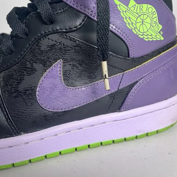 Nike Air Jordan 1 Retro Joker Black Purple Green Size 11 Sneakers 136065-021