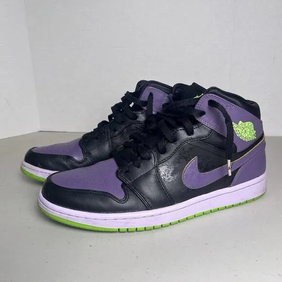 Nike Air Jordan 1 Retro Joker Black Purple Green Size 11 Sneakers 136065-021