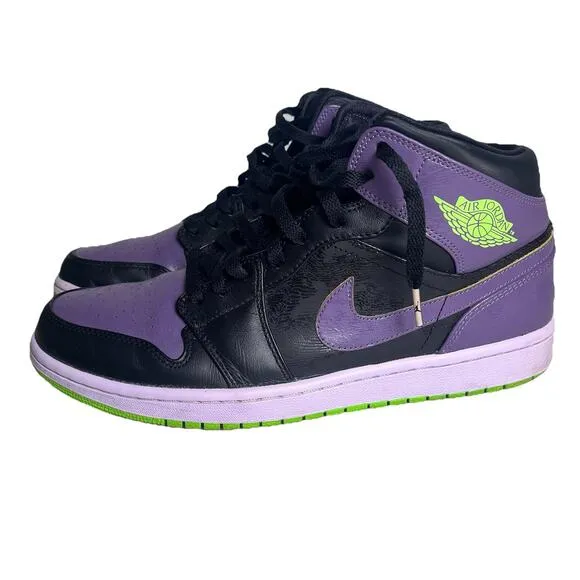 Nike Air Jordan 1 Retro Joker Black Purple Green Size 11 Sneakers 136065-021