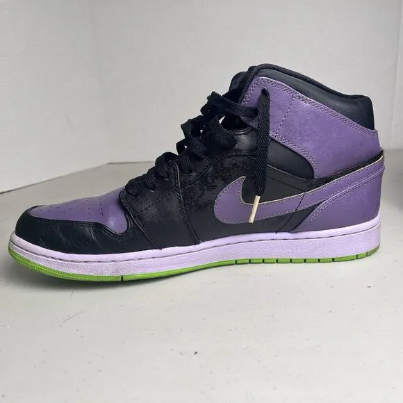 Nike Air Jordan 1 Retro Joker Black Purple Green Size 11 Sneakers 136065-021