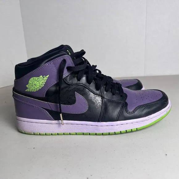 Nike Air Jordan 1 Retro Joker Black Purple Green Size 11 Sneakers 136065-021