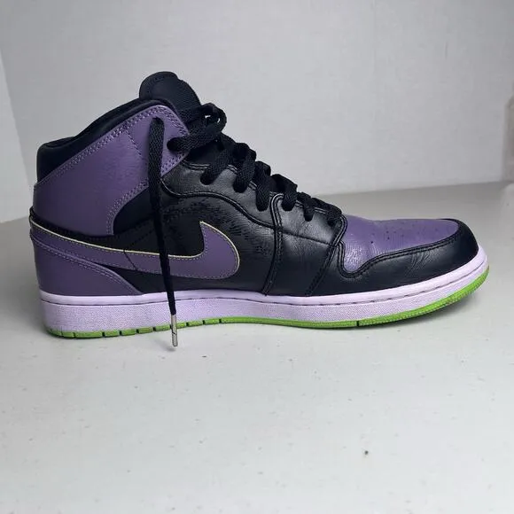 Nike Air Jordan 1 Retro Joker Black Purple Green Size 11 Sneakers 136065-021