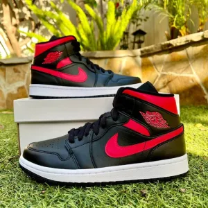 Nike Air Jordan 1 retro mid black red shoes