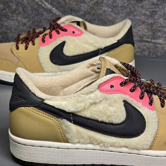Nike‎ Air Jordan 1 Retro Women's Sneaker 9 Low Utility Pack Fleece Beige