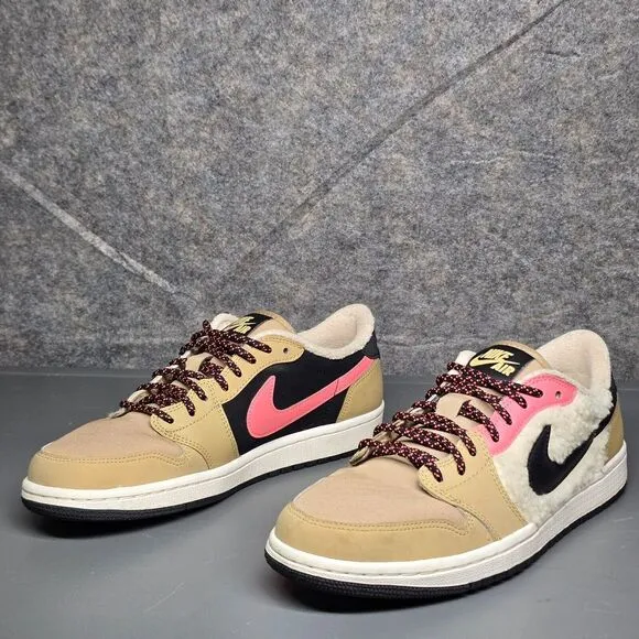 Nike‎ Air Jordan 1 Retro Women's Sneaker 9 Low Utility Pack Fleece Beige