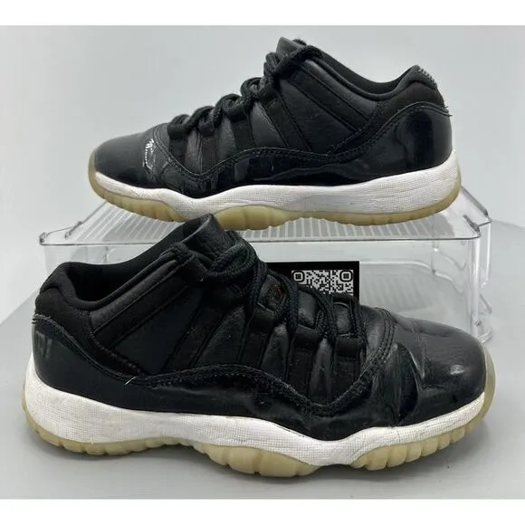 Nike Air Jordan 11 Retro 72-10 Black Basketball Shoes 528896-001 Youth Size 5.5Y