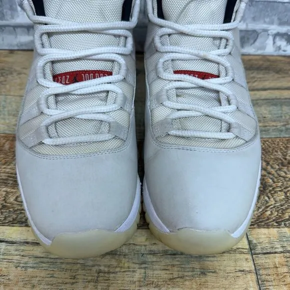 Nike Air Jordan 11 Retro Platinum Tint University Red 378037-016 Mens‎ Size 11