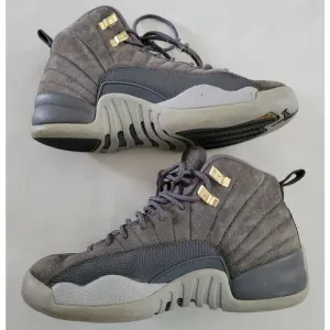 Nike AIR JORDAN 12 Retro Dark / Wolf Gray Suede Boots 153265-005 Size US 5Y