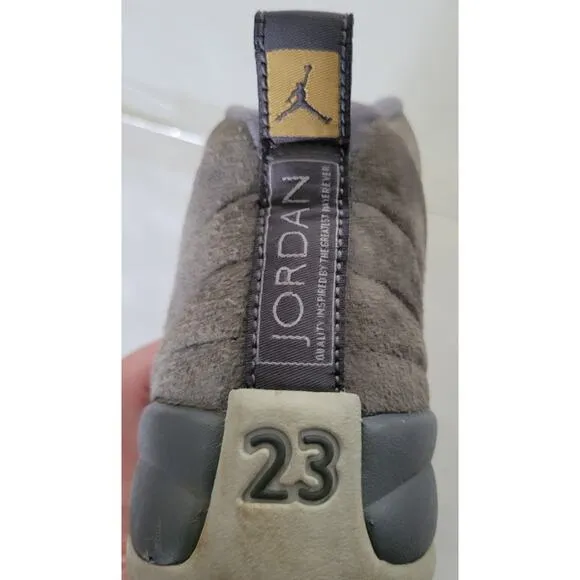 Nike AIR JORDAN 12 Retro Dark / Wolf Gray Suede Boots 153265-005 Size US 5Y