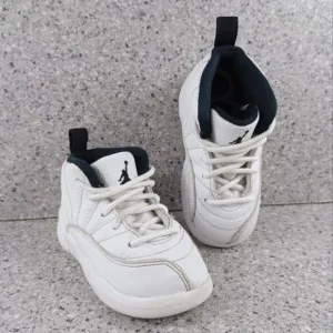 Nike Air Jordan 12 Retro White Sneakers Kids Shoes 7C