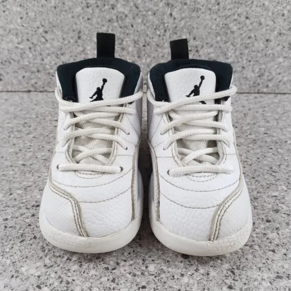 Nike Air Jordan 12 Retro White Sneakers Kids Shoes 7C