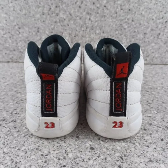 Nike Air Jordan 12 Retro White Sneakers Kids Shoes 7C