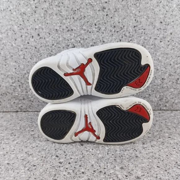 Nike Air Jordan 12 Retro White Sneakers Kids Shoes 7C