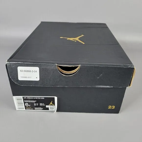 Nike Air Jordan 12 XII Retro GS Reverse Taxi Black Sneakers 153265-017 Size 6 Y