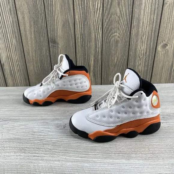 Nike Air Jordan 13 Retro Starfish Kids Size 11C DJ3005-108 White Orange Shoes