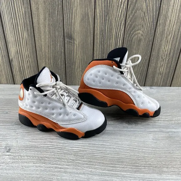 Nike Air Jordan 13 Retro Starfish Kids Size 11C DJ3005-108 White Orange Shoes