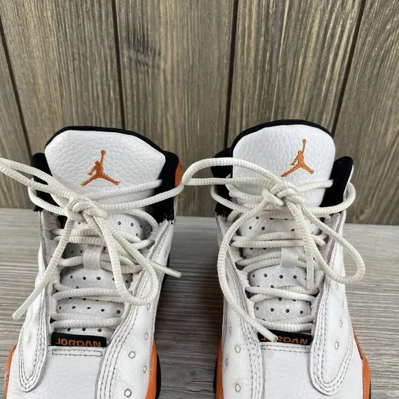 Nike Air Jordan 13 Retro Starfish Kids Size 11C DJ3005-108 White Orange Shoes