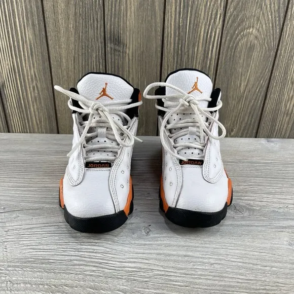 Nike Air Jordan 13 Retro Starfish Kids Size 11C DJ3005-108 White Orange Shoes