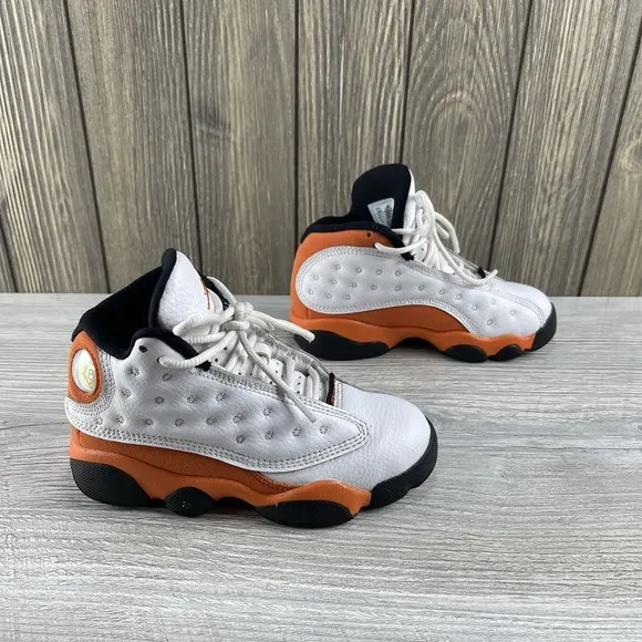 Nike Air Jordan 13 Retro Starfish Kids Size 11C DJ3005-108 White Orange Shoes