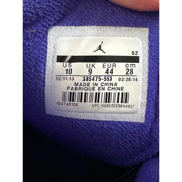 Nike Air Jordan 2 Men’s Size 10 Retro Iron Purple Suede Grey Shoes (384475-553)