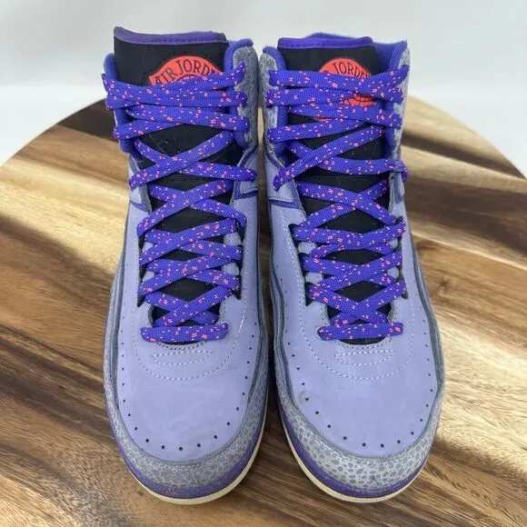 Nike Air Jordan 2 Men’s Size 10 Retro Iron Purple Suede Grey Shoes (384475-553)