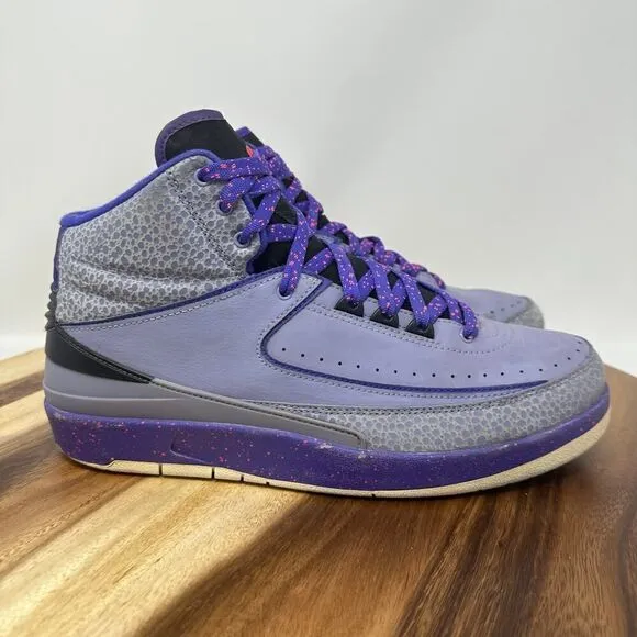 Nike Air Jordan 2 Men’s Size 10 Retro Iron Purple Suede Grey Shoes (384475-553)