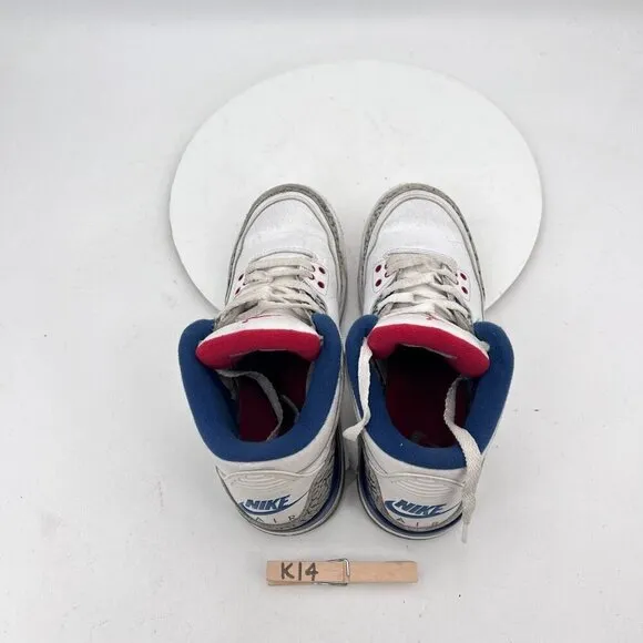 Nike Air Jordan 3 Retro Youth Size 7Y Women 8.5 854261-106 True Blue White Shoes