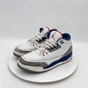 Nike Air Jordan 3 Retro Youth Size 7Y Women 8.5 854261-106 True Blue White Shoes