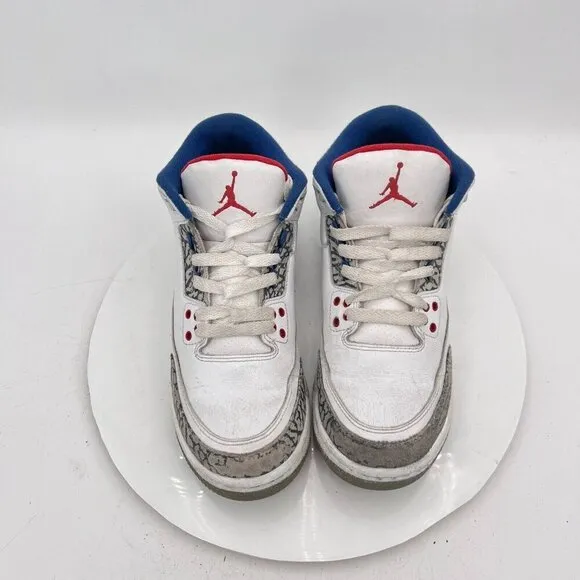 Nike Air Jordan 3 Retro Youth Size 7Y Women 8.5 854261-106 True Blue White Shoes