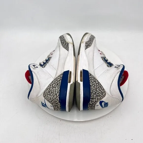 Nike Air Jordan 3 Retro Youth Size 7Y Women 8.5 854261-106 True Blue White Shoes