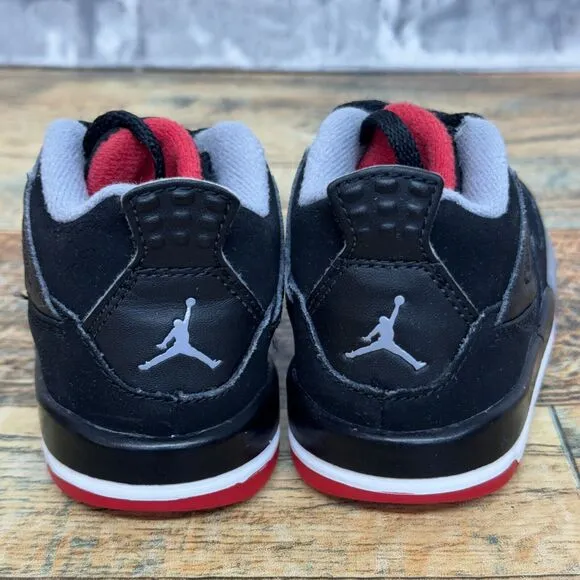 Nike‎ Air Jordan 4 IV Retro TD Bred Black Red 2012 308500-089 Toddlers Size 6C