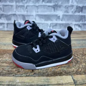 Nike‎ Air Jordan 4 IV Retro TD Bred Black Red 2012 308500-089 Toddlers Size 6C