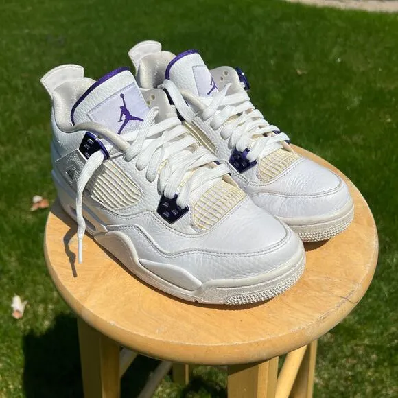 Nike Air Jordan 4 Retro GS Purple Metallic Men's Shoes - Size 6 - Ships Now